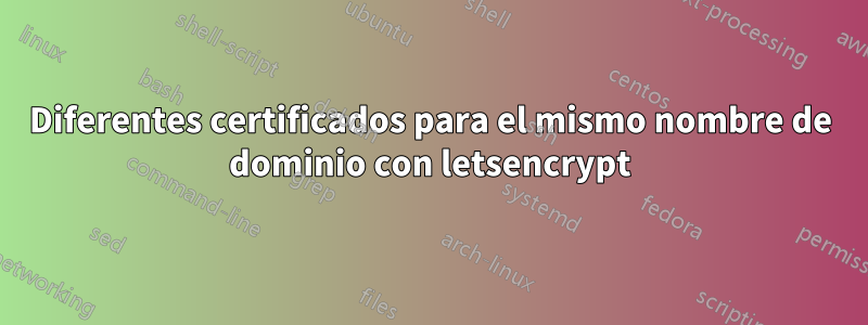 Diferentes certificados para el mismo nombre de dominio con letsencrypt