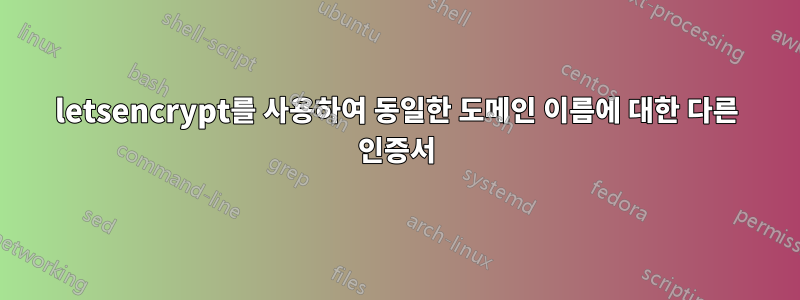 letsencrypt를 사용하여 동일한 도메인 이름에 대한 다른 인증서