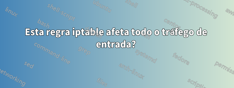 Esta regra iptable afeta todo o tráfego de entrada?