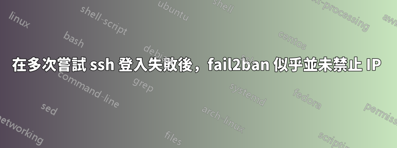 在多次嘗試 ssh 登入失敗後，fail2ban 似乎並未禁止 IP