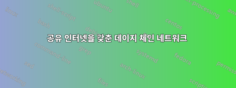 공유 인터넷을 갖춘 데이지 체인 네트워크