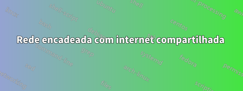 Rede encadeada com internet compartilhada