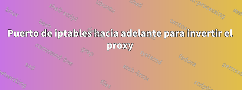 Puerto de iptables hacia adelante para invertir el proxy