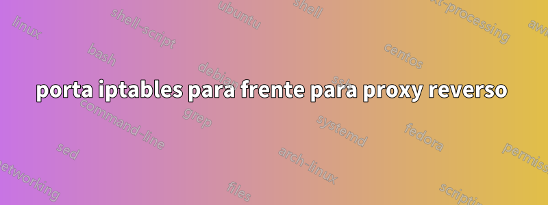 porta iptables para frente para proxy reverso