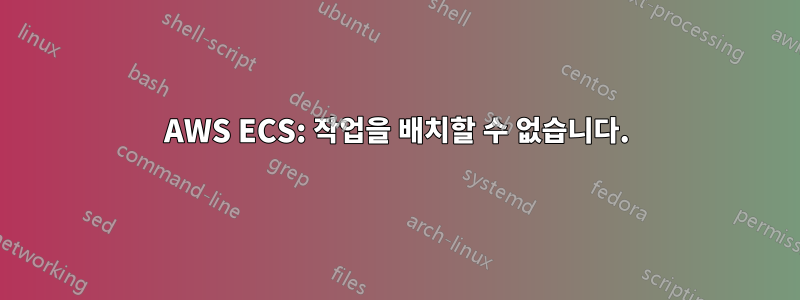 AWS ECS: 작업을 배치할 수 없습니다.