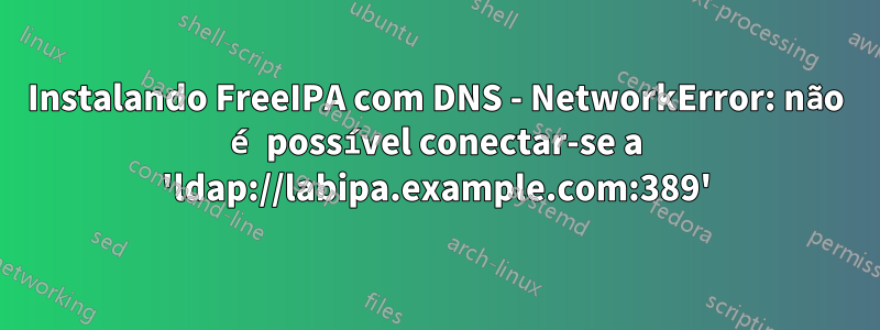 Instalando FreeIPA com DNS - NetworkError: não é possível conectar-se a 'ldap://labipa.example.com:389'