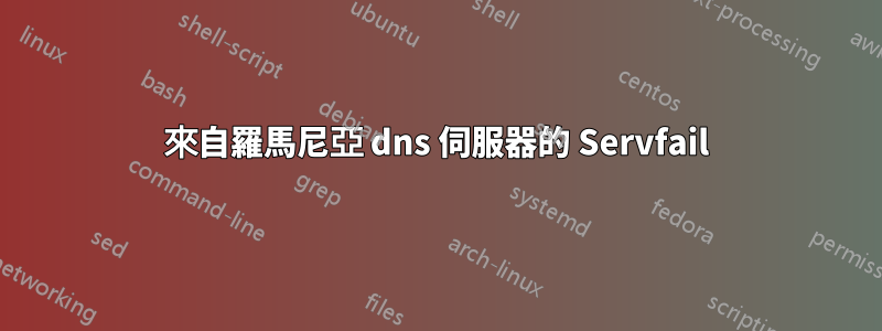 來自羅馬尼亞 dns 伺服器的 Servfail