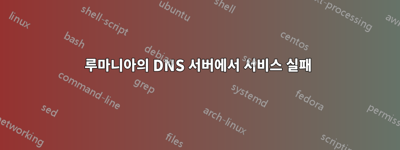 루마니아의 DNS 서버에서 서비스 실패