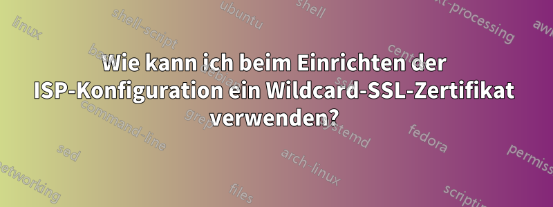 Wie kann ich beim Einrichten der ISP-Konfiguration ein Wildcard-SSL-Zertifikat verwenden?