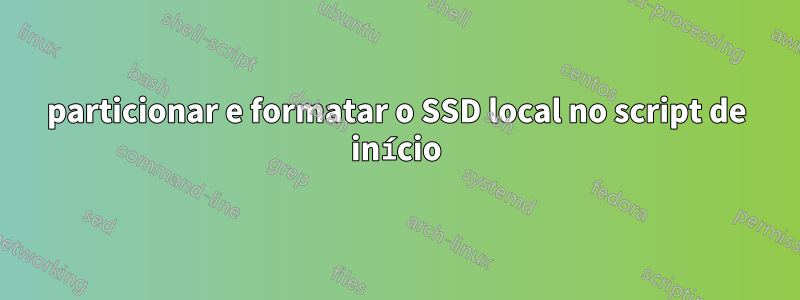 particionar e formatar o SSD local no script de início