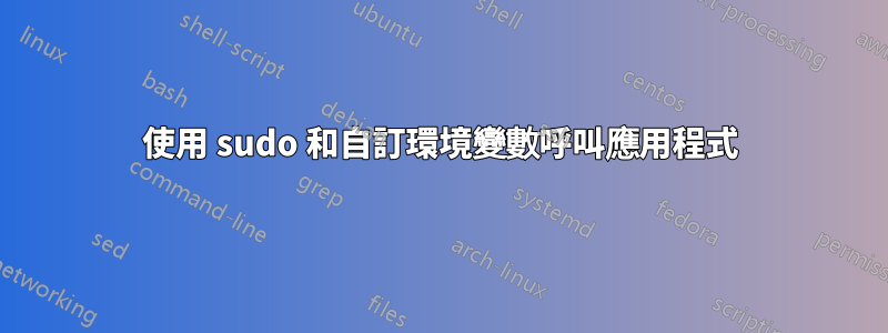 使用 sudo 和自訂環境變數呼叫應用程式