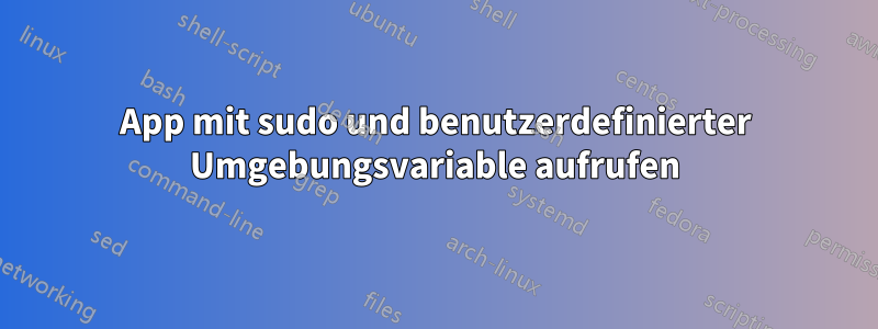 App mit sudo und benutzerdefinierter Umgebungsvariable aufrufen