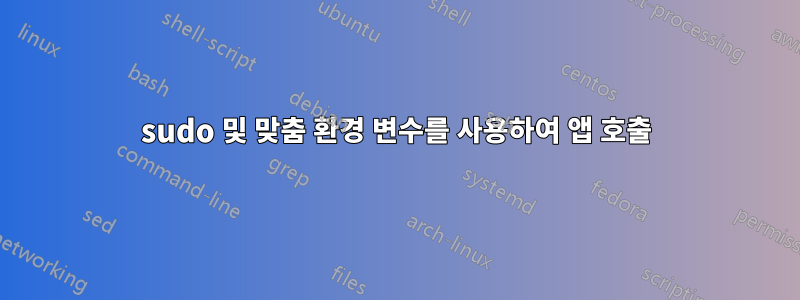 sudo 및 맞춤 환경 변수를 사용하여 앱 호출