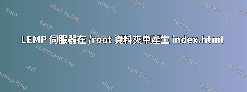 LEMP 伺服器在 /root 資料夾中產生 index.html