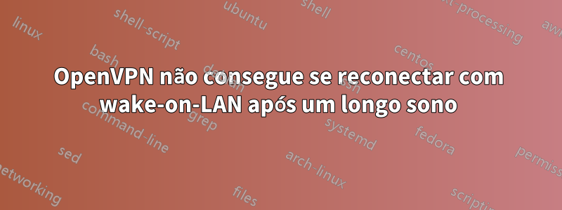 OpenVPN não consegue se reconectar com wake-on-LAN após um longo sono