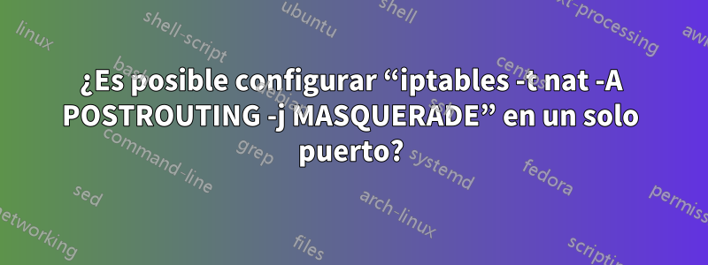 ¿Es posible configurar “iptables -t nat -A POSTROUTING -j MASQUERADE” en un solo puerto?