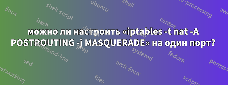 можно ли настроить «iptables -t nat -A POSTROUTING -j MASQUERADE» на один порт?
