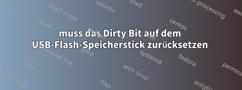 muss das Dirty Bit auf dem USB-Flash-Speicherstick zurücksetzen