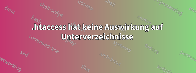 .htaccess hat keine Auswirkung auf Unterverzeichnisse