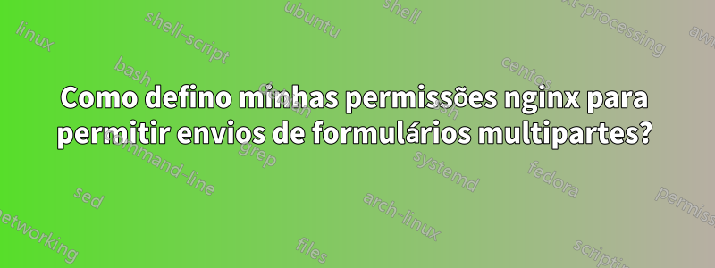 Como defino minhas permissões nginx para permitir envios de formulários multipartes?
