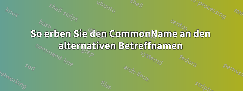 So erben Sie den CommonName an den alternativen Betreffnamen