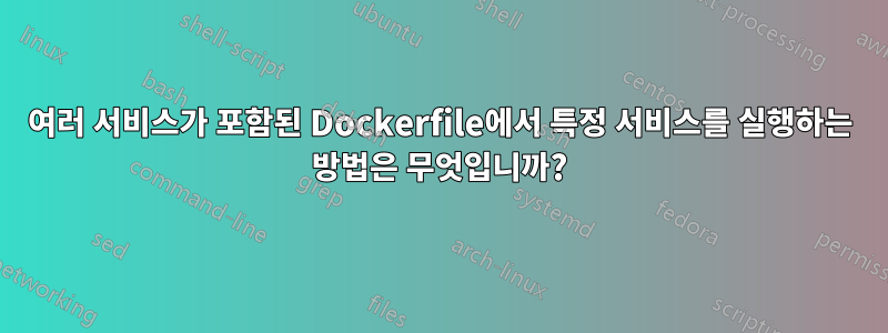 여러 서비스가 포함된 Dockerfile에서 특정 서비스를 실행하는 방법은 무엇입니까?