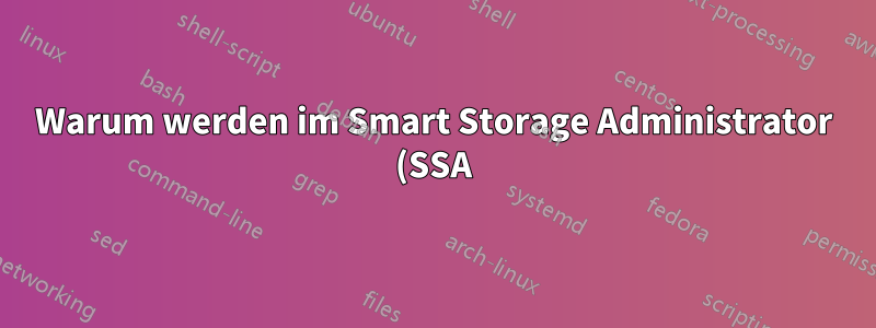 Warum werden im Smart Storage Administrator (SSA)-Tool von HP keine erweiterten Optionen für RAID 1 (Spiegel) angezeigt?