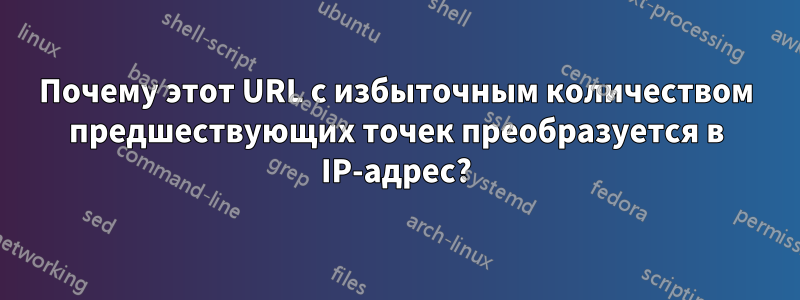 Почему этот URL с избыточным количеством предшествующих точек преобразуется в IP-адрес?