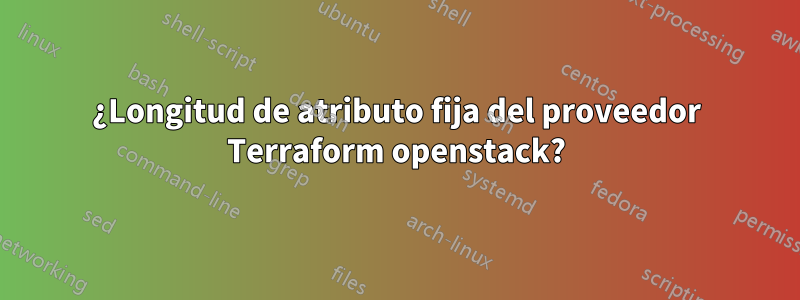 ¿Longitud de atributo fija del proveedor Terraform openstack?