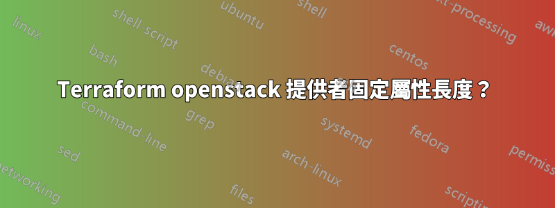 Terraform openstack 提供者固定屬性長度?