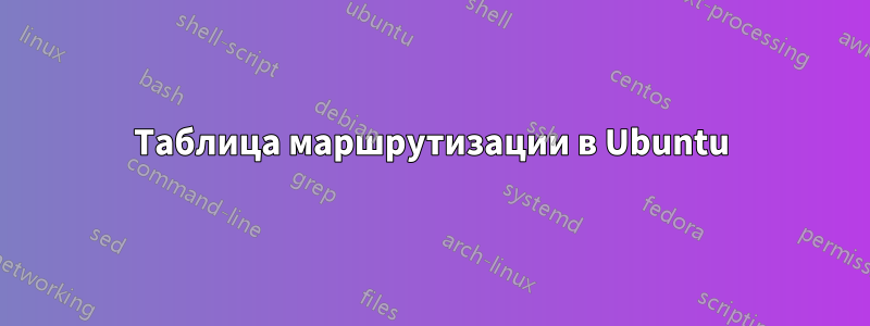 Таблица маршрутизации в Ubuntu