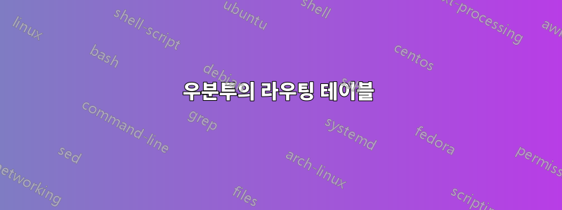 우분투의 라우팅 테이블