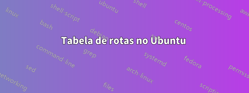 Tabela de rotas no Ubuntu