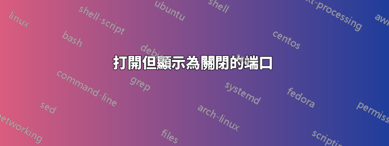 打開但顯示為關閉的端口