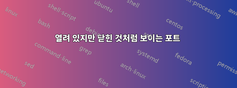 열려 있지만 닫힌 것처럼 보이는 포트