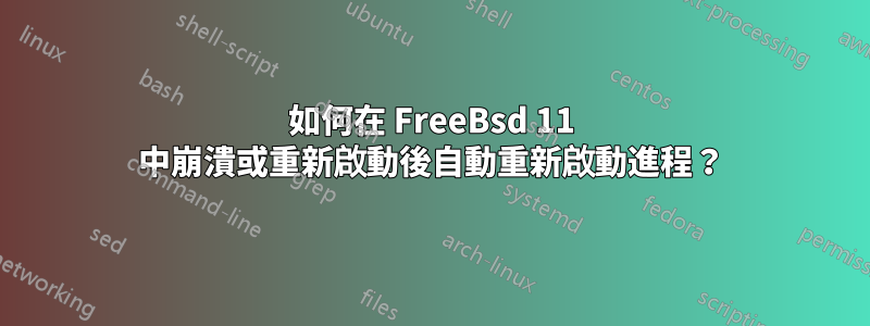 如何在 FreeBsd 11 中崩潰或重新啟動後自動重新啟動進程？