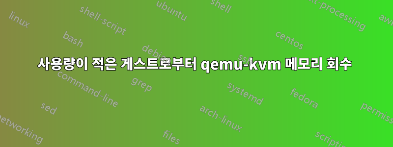 사용량이 적은 게스트로부터 qemu-kvm 메모리 회수