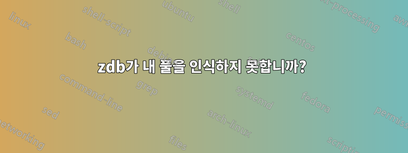 zdb가 내 풀을 인식하지 못합니까?