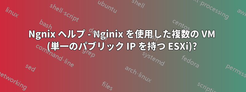 Ngnix ヘルプ - Nginix を使用した複数の VM (単一のパブリック IP を持つ ESXi)?
