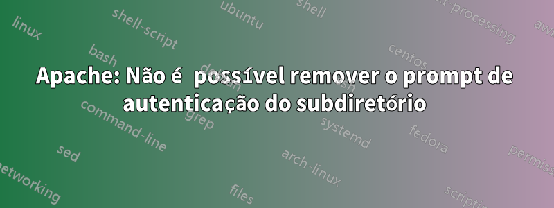 Apache: Não é possível remover o prompt de autenticação do subdiretório