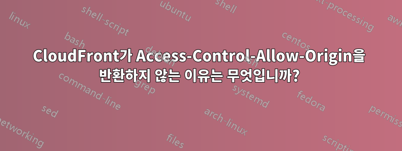 CloudFront가 Access-Control-Allow-Origin을 반환하지 않는 이유는 무엇입니까?