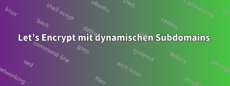 Let’s Encrypt mit dynamischen Subdomains