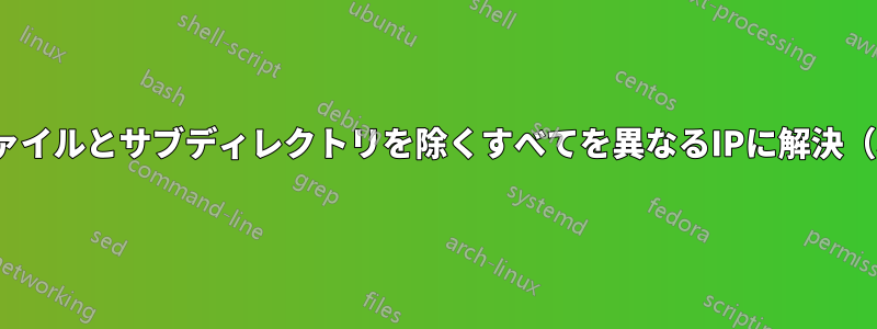 nginxは特定のファイルとサブディレクトリを除くすべてを異なるIPに解決（ポイント）します