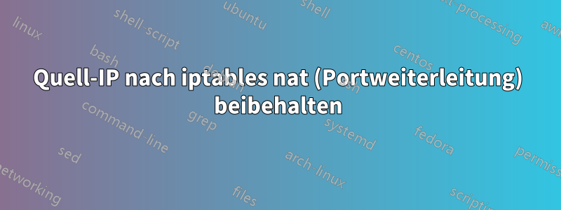 Quell-IP nach iptables nat (Portweiterleitung) beibehalten