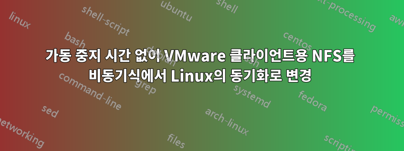 가동 중지 시간 없이 VMware 클라이언트용 NFS를 비동기식에서 Linux의 동기화로 변경