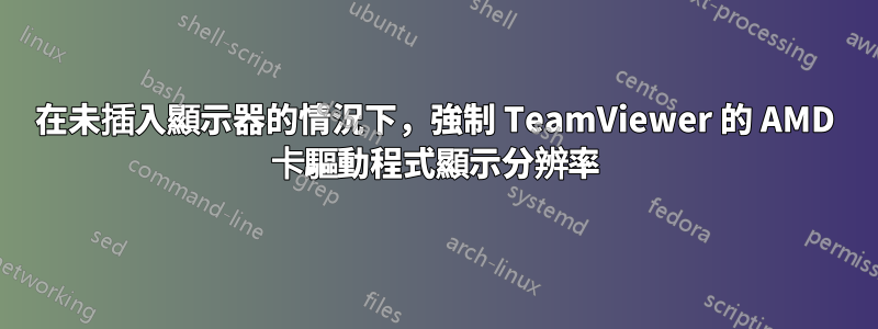 在未插入顯示器的情況下，強制 TeamViewer 的 AMD 卡驅動程式顯示分辨率
