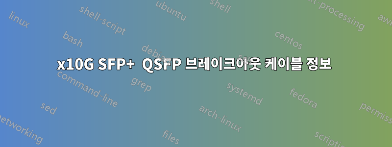4x10G SFP+  QSFP 브레이크아웃 케이블 정보