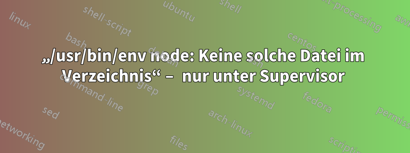 „/usr/bin/env node: Keine solche Datei im Verzeichnis“ – nur unter Supervisor