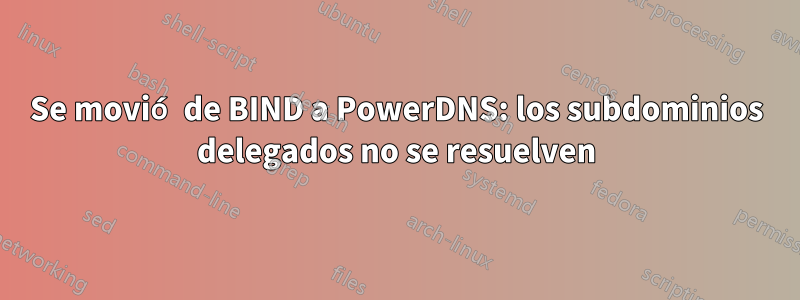 Se movió de BIND a PowerDNS: los subdominios delegados no se resuelven