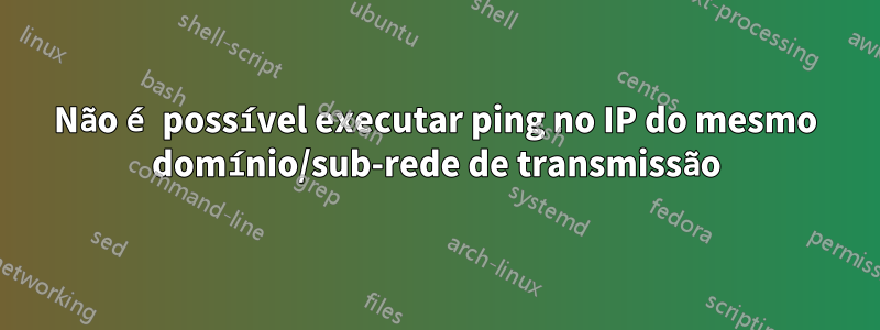 Não é possível executar ping no IP do mesmo domínio/sub-rede de transmissão